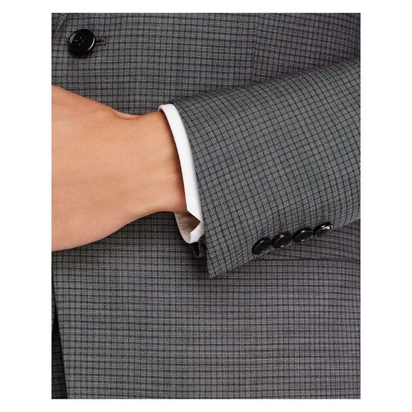 THEORY Mens Chambers Gray Single Breasted, Check Wool Blend Blazer Jacket 42L - Picture 3 of 4
